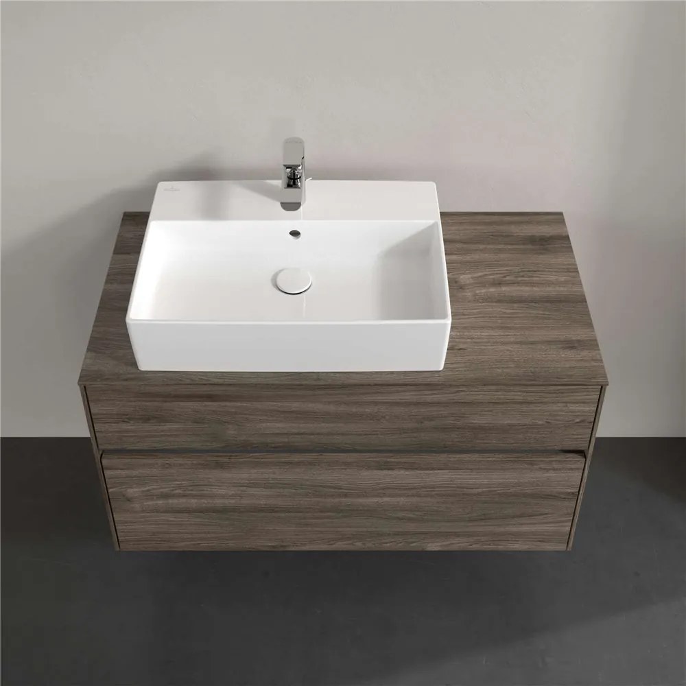 VILLEROY &amp; BOCH Collaro závesná skrinka pod umývadlo na dosku (umývadlo vľavo), 2 zásuvky, 1000 x 500 x 548 mm, Stone Oak, C12600RK