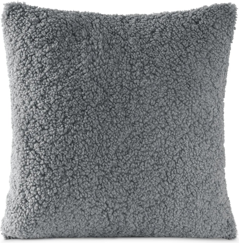 CHLPATÁ DEKORAČNÁ OBLIEČKA NA VANKÚŠ BUKLA03 45X45 CM STRIEBORNÁ