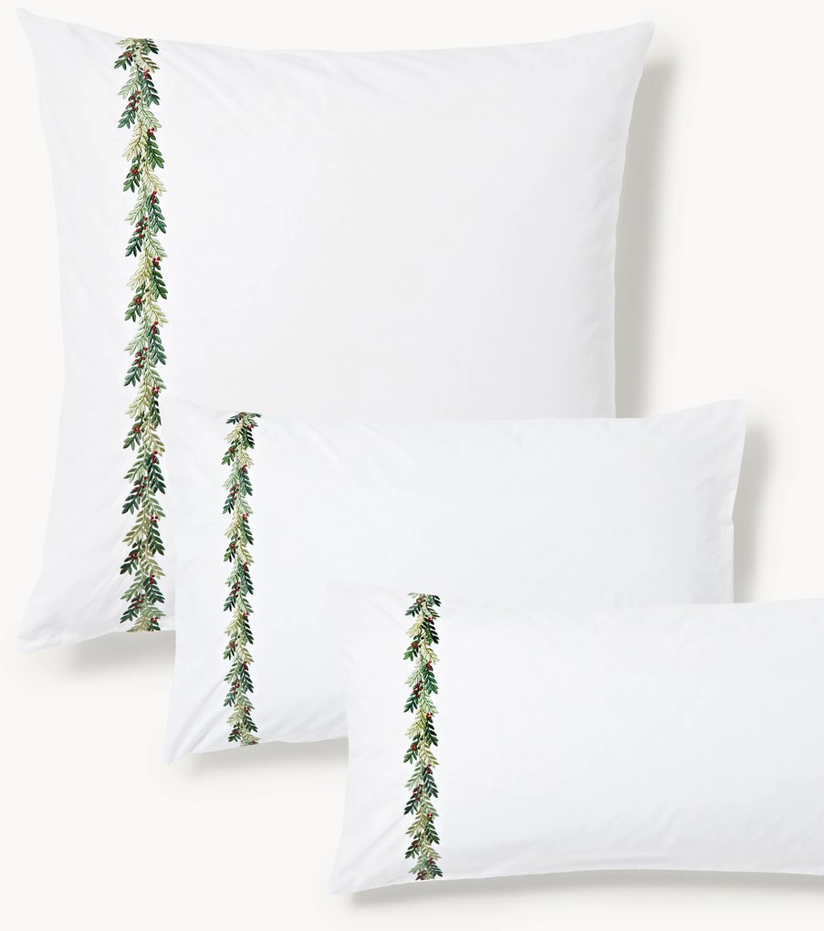 Bavlnená obliečka na vankúš s vianočnou výšivkou Evan