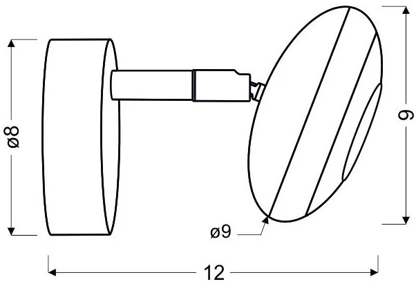 Candellux SKIPPER Nástenné svietidlo 1X6W LED COB Chrome 91-67494