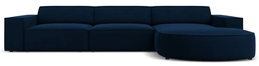 Modrá zamatová rohová pohovka (pravý roh) Jodie - Micadoni Home