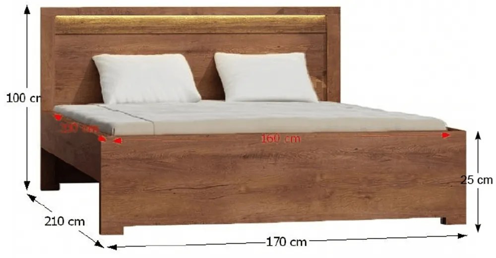Manželská posteľ 160 cm Inneas (jaseň svetlý) (s roštom). Vlastná spoľahlivá doprava až k Vám domov. 794548