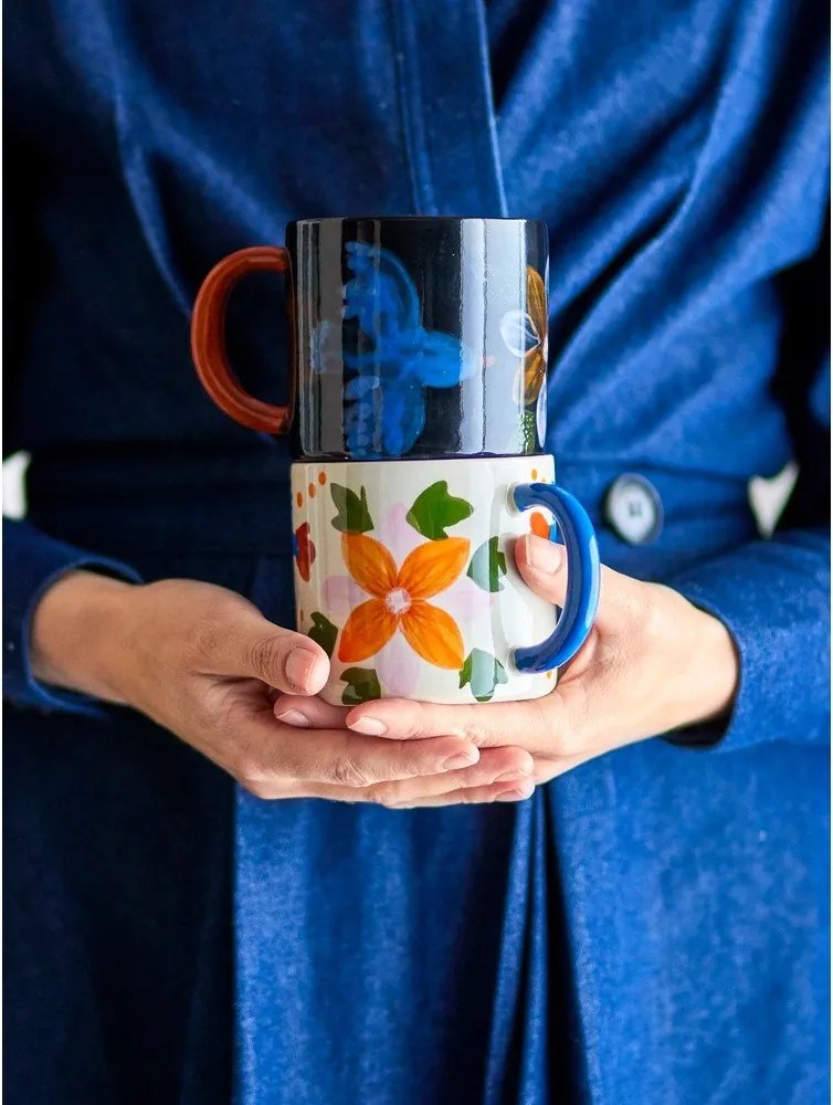 Čierne/béžové keramické hrnčeky v súprave 2 ks 300 ml Maricala – Bloomingville