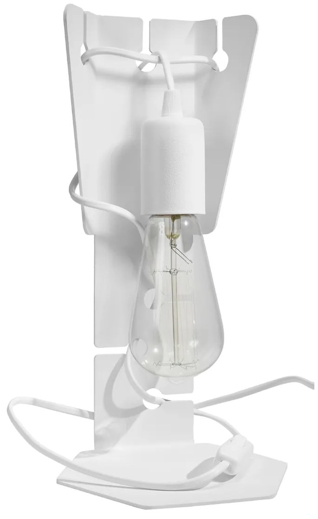 Stolná lampa Arby, biele telo svietidla