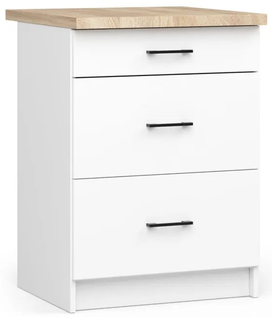 Spodná kuchynská skrinka s doskou OLIWIA S60 3S biela