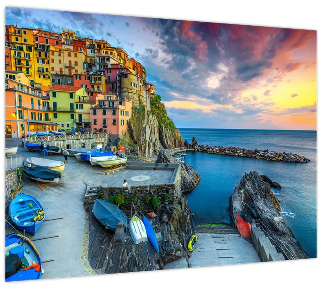 Obraz - Stredomorská dedina (70x50 cm)