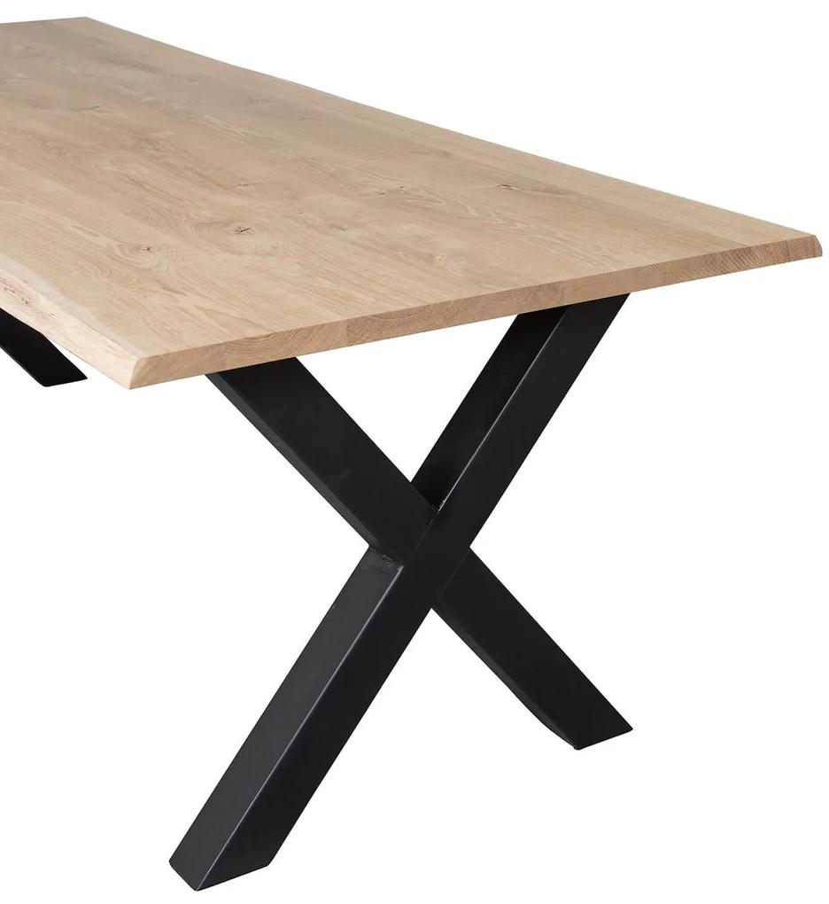 Jedálenský stôl tablo 160 x 90 cm nohy do tvaru x dubový MUZZA