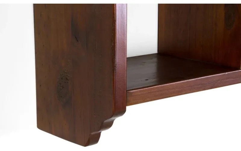furniture-nabytek.cz - Masívna nástenná polica Catana z borovicového dreva, lakovaná, hnedá – 100×25×25 cm