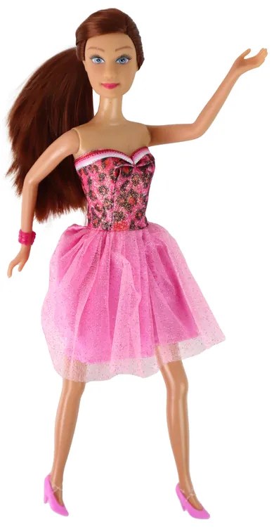 Lean Toys Súprava bábiky Lucy s hnedými vlasmi – skrinka na topánky