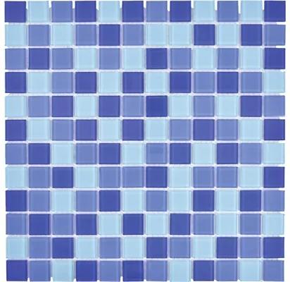 Sklenená mozaika CM4SE3M Crystal mix modrá 30x30 cm