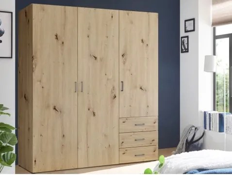 Šatníková skriňa Koski, 150 cm, dub artisan%