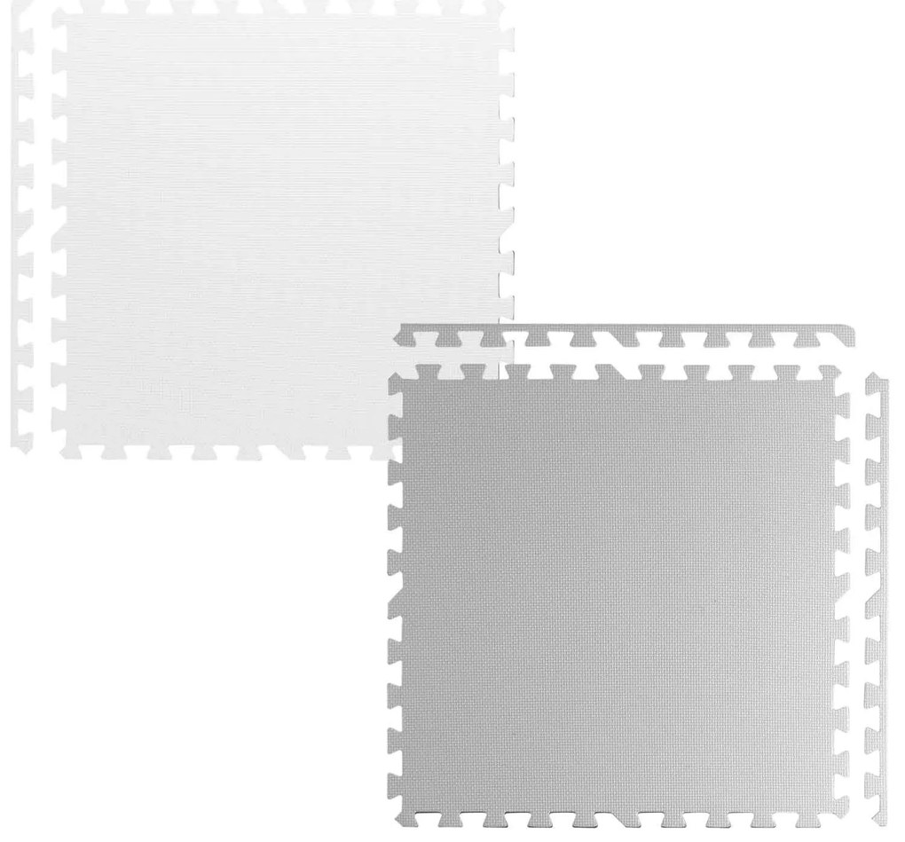 Ricokids veľká penová podložka na puzzle biela a sivá 180x180cm 9ks