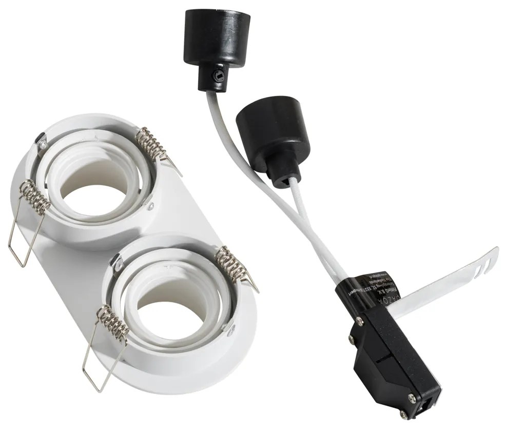 Sada 6 zapustených bodových svetiel biela GU10 35 mm naklápateľné 2-svetlá - Installa