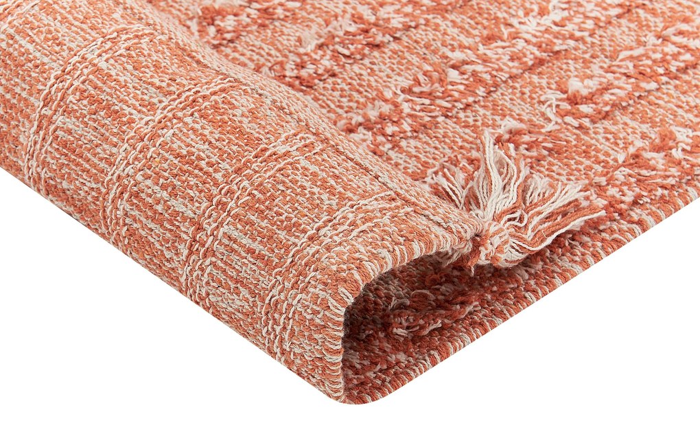 Bavlnený koberec 160 x 230 cm oranžový MUGLA Beliani