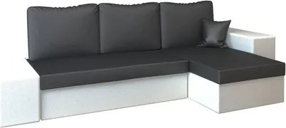 Rohová rozkladacia sedacia súprava z eko-kože LINEA Krémová/hnedá