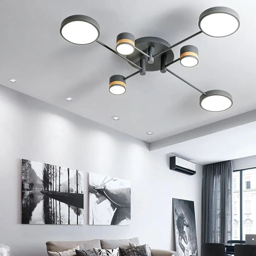 Toolight - LED stropná lampa 6-bodová APP210-3CPR, šedá-hnedá, OSW-08471