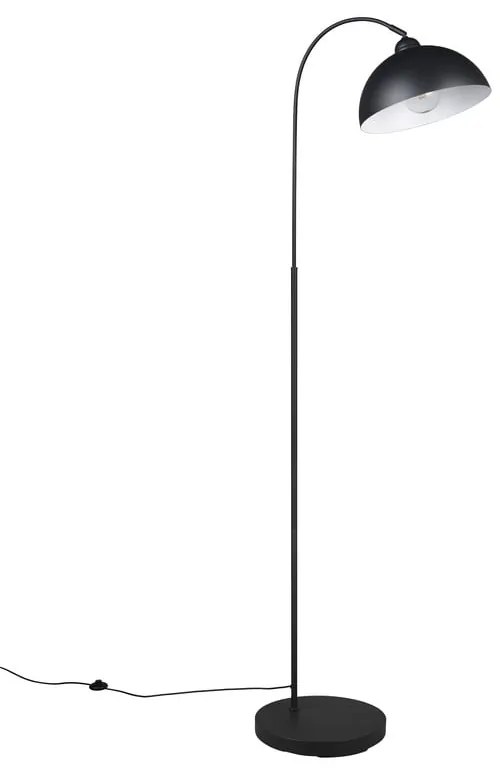 Čierna stojacia lampa s kovovým tienidlom (výška 170 cm) Sierra – Trio