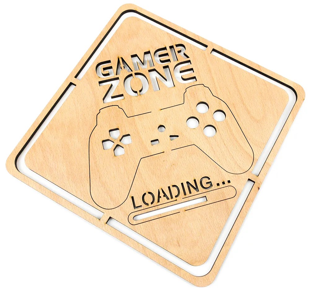 Veselá Stena Drevená nástenná dekorácia Gamer Zone