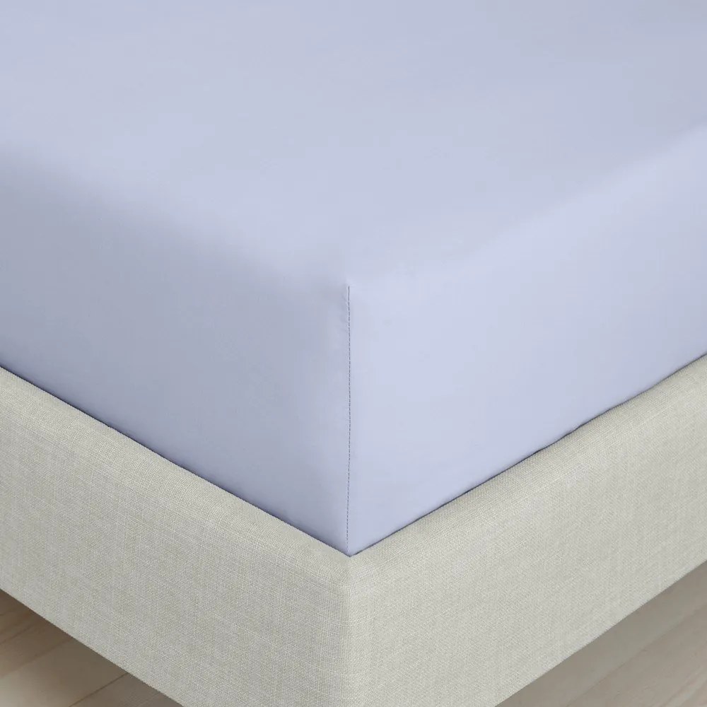 Napínacia plachta z bavlneného perkálu v levanduľovej farbe 135x190 cm Cotton Percale – Bianca