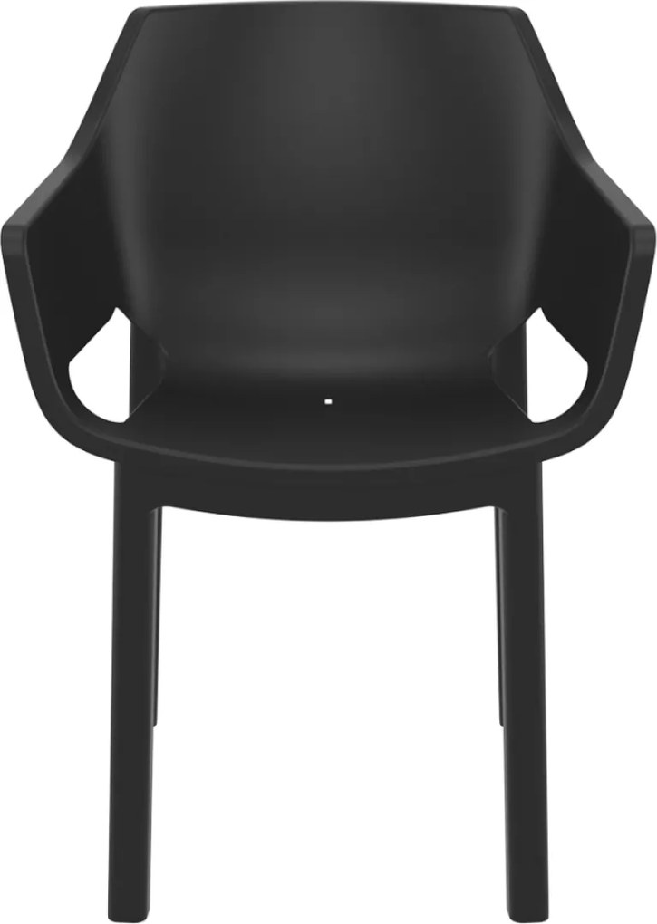 DORA záhradná stolička s podrúčkami dark grey