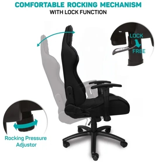 CONNECT IT CGC-1200-BK - Herná stolička Monaco Pro čierna