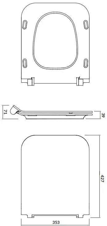 Cersanit Crea WC sedátko hranaté duroplast / antibakteriálne, biela, K98-0178