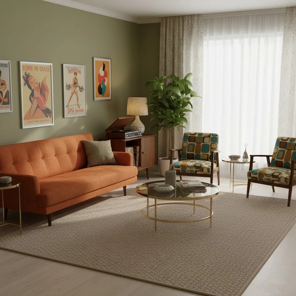 Kusový koberec Atlas 31 hnedý štvorec, 400x400, hnedá, obývacia izba, AladinWorld Expres