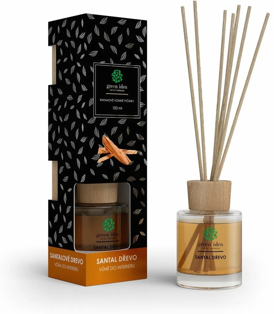 Green Idea Ratanové vonné tyčinky Santal drevo, 100 ml