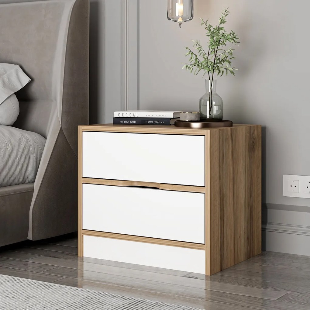 Nočný stolík Elina Walnut White