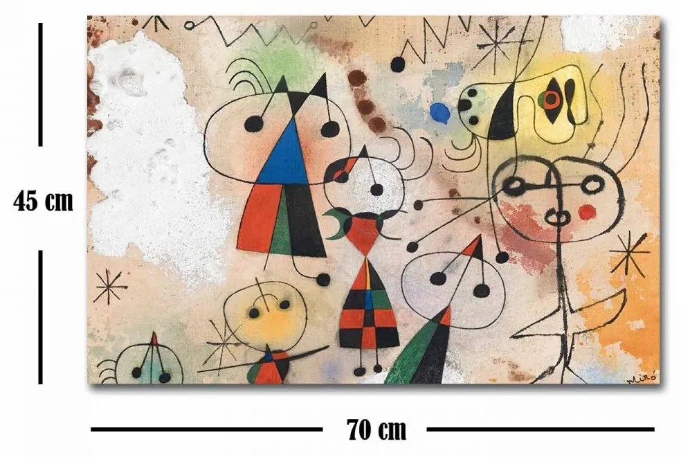 Obraz KARNEVAL HARLEKINOV, J. MIRÓ 45x70 cm