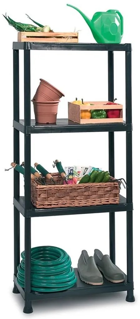 KIS PLUS 60/4 regál 60x30x135cm, 4 police, čierny