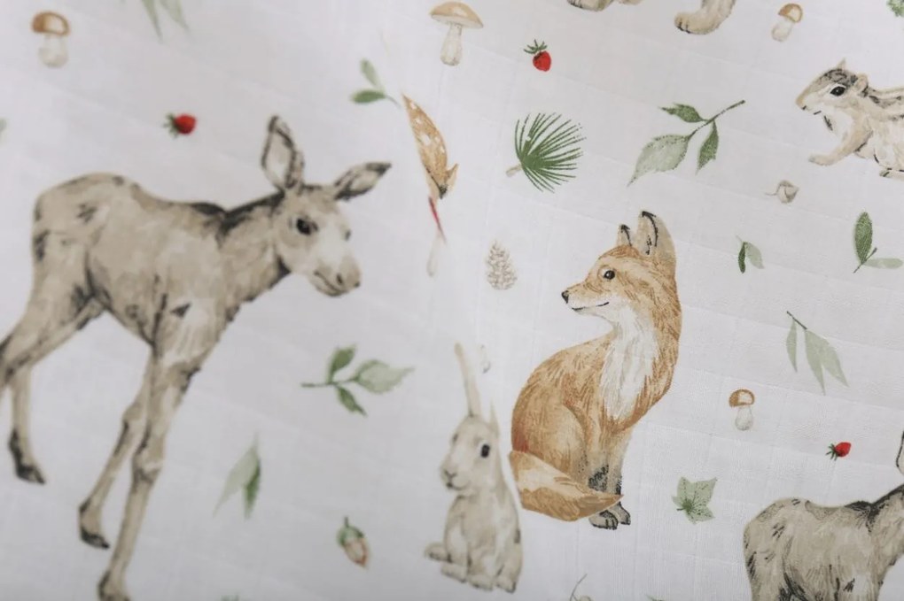 Detské mušelínové plienky BABYMAM PREMIUM 60x75 cm - sada 3 ks - Lesné zvieratká