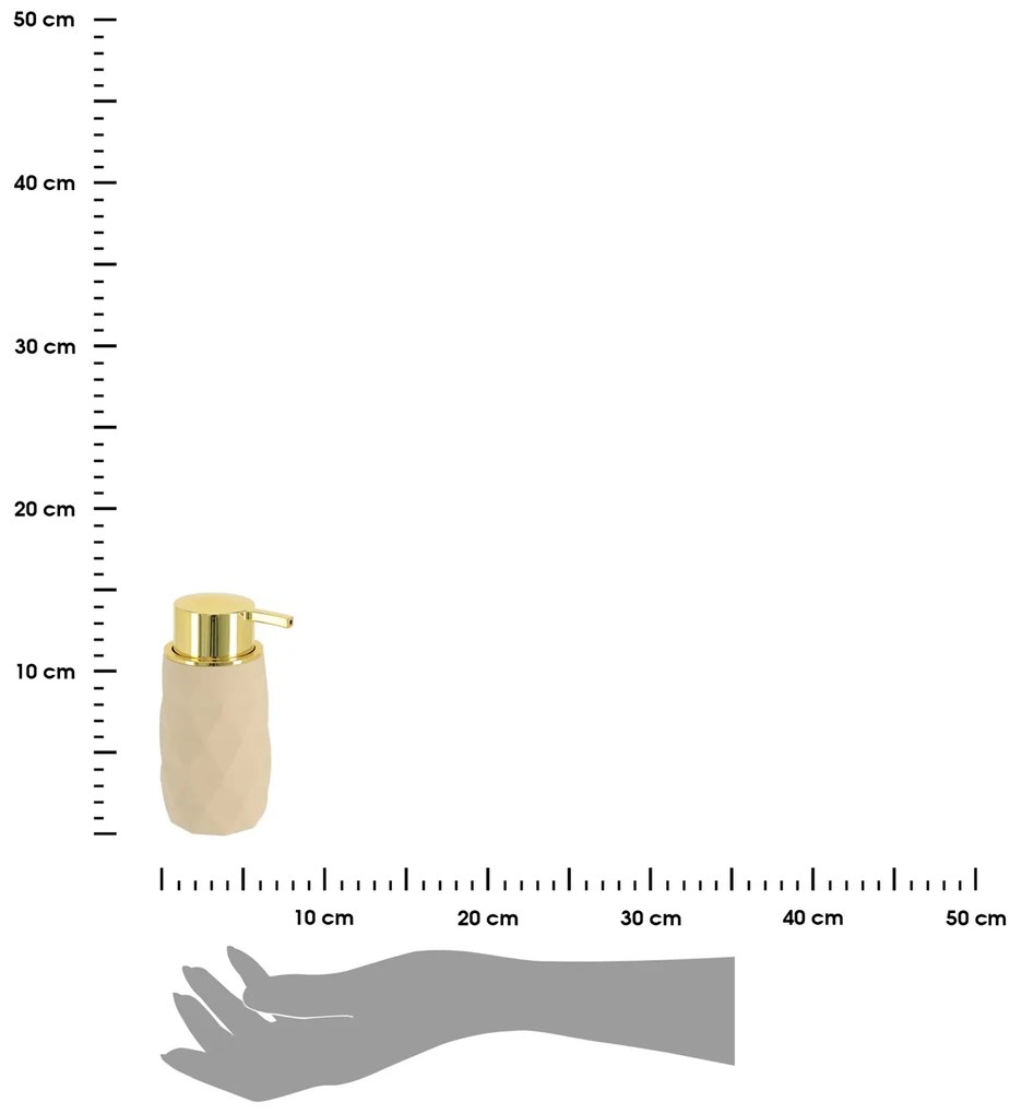 Dávkovač mydla Lorantos, béžová/so zlatými prvkami, 210 ml