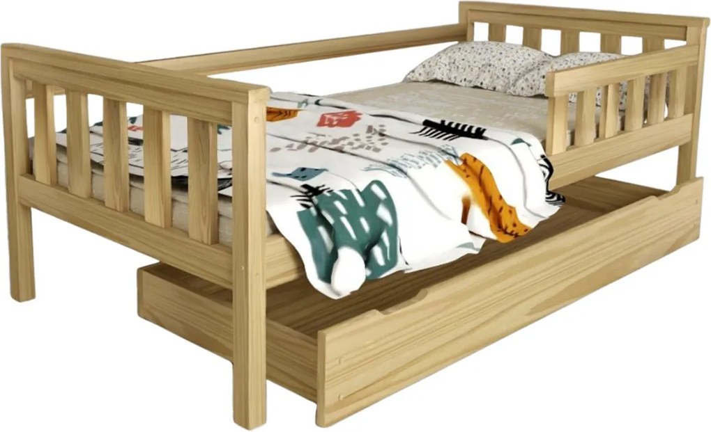 Detská posteľ z masívu borovice FRANK - 200x90 cm - prírodná