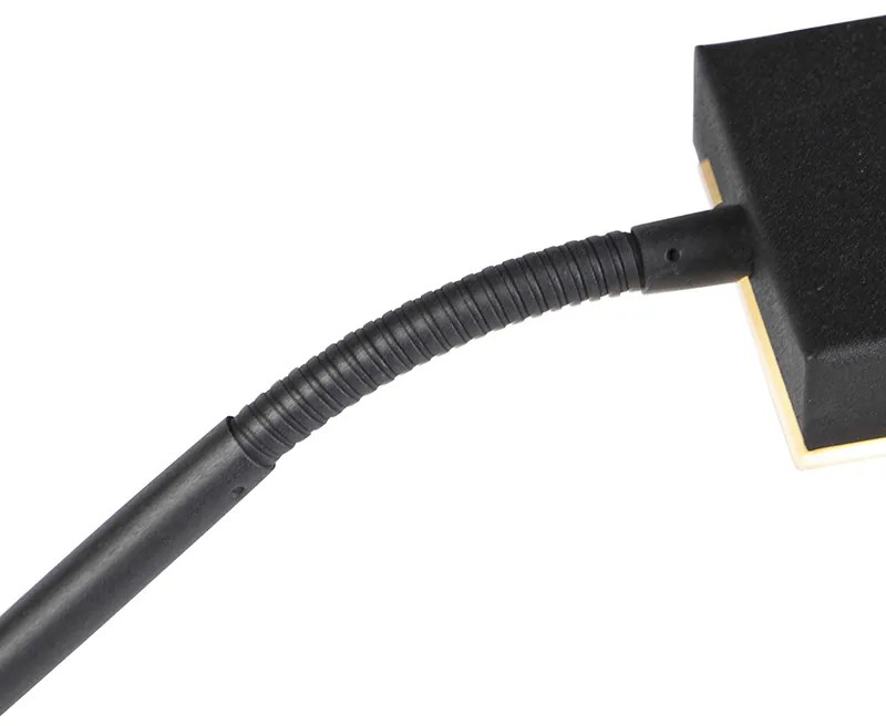 Moderná stojaca lampa čierna vrátane LED a stmievača s lampou na čítanie - Jazzy