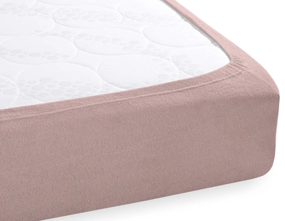 Froté napínacie prestieradlo FR-024 Hnedoružové 90 x 200 - výška 20 cm