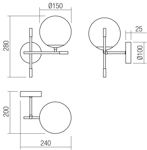 Redo 01-2944 - Nástenné svietidlo ESSENTIAL 1xE14/28W/230V pravá