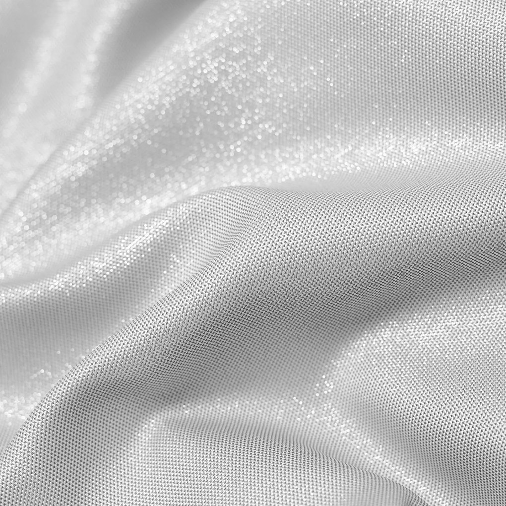 Goldea vianočný dekoračný exkluzívny záves - strieborný s trblietkami 220x135 cm
