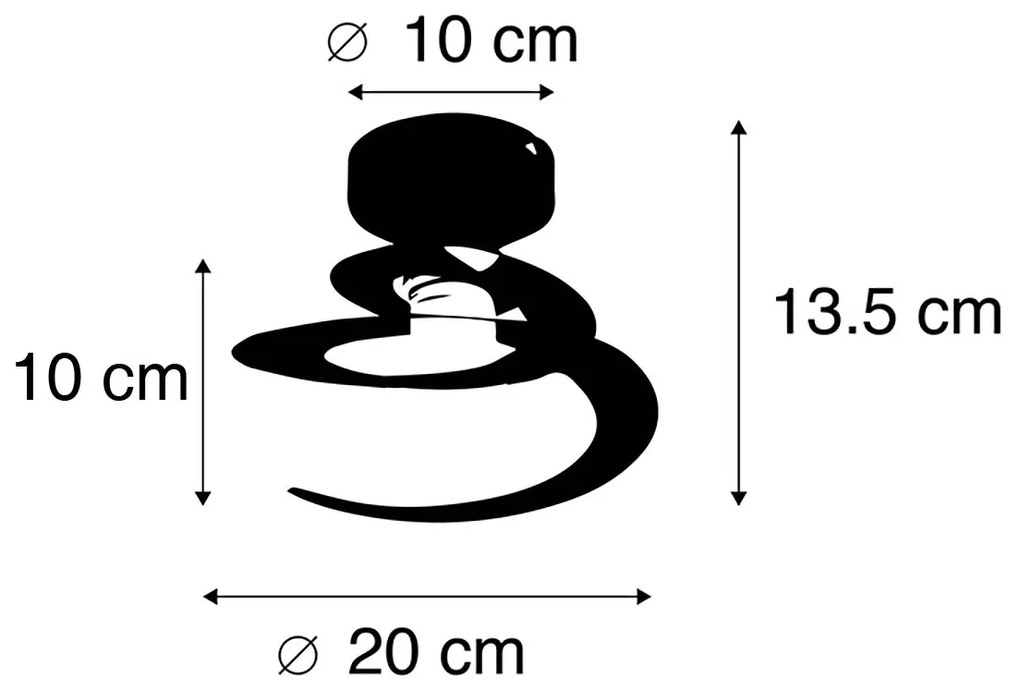 Inteligentné stropné svietidlo so špirálovým tienidlom čierne vrátane Wifi A60 - Scroll
