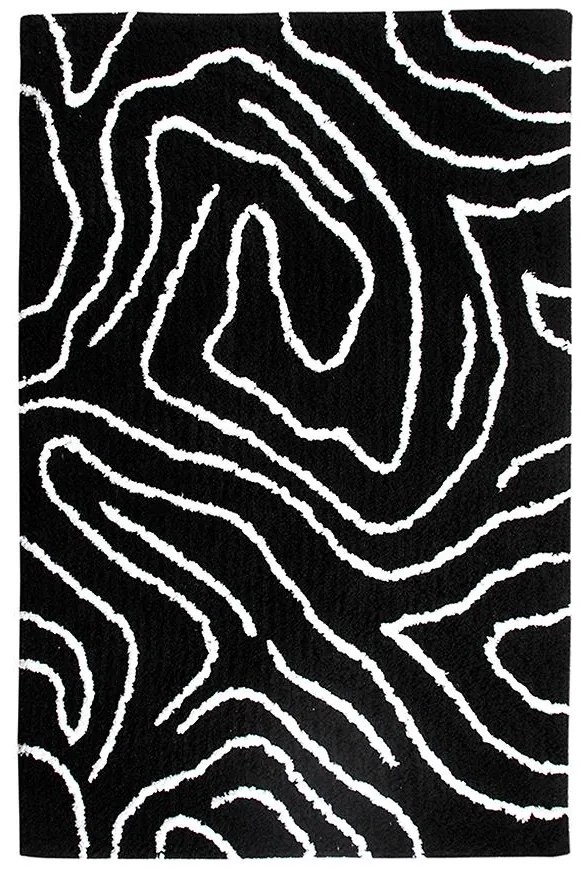 Koberec Shaggy BlackCurves 1,6/2,3 PSR-13557 čierny