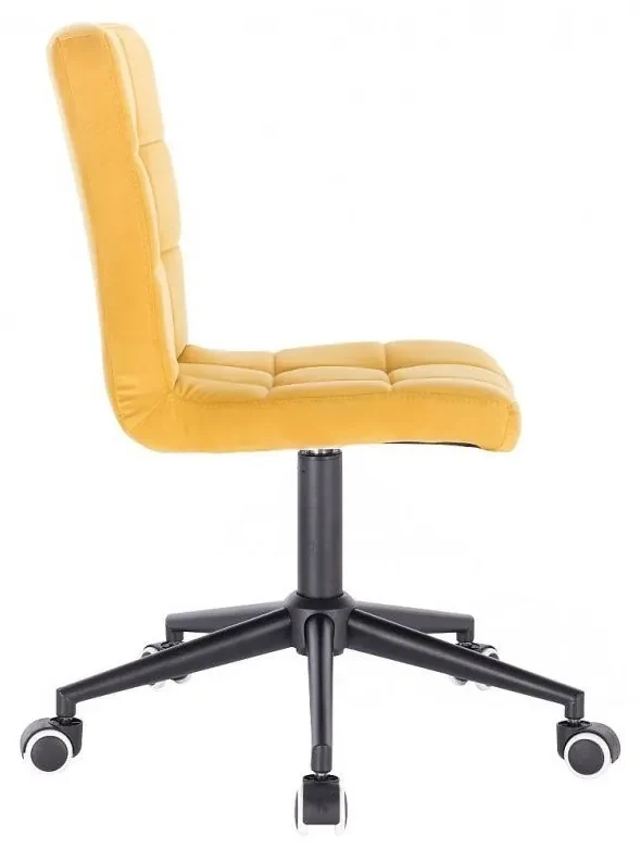 LuxuryForm DESIGN Stolička TOLEDO VELUR na čiernej podstave s kolieskami - žltá