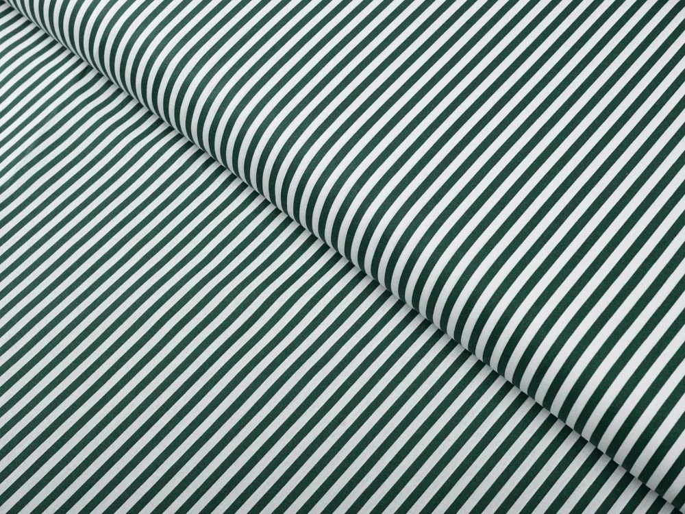 Biante Bavlnený oválny obrus Sandra SA-362 Tmavo zeleno-biele pásiky 130x200 cm