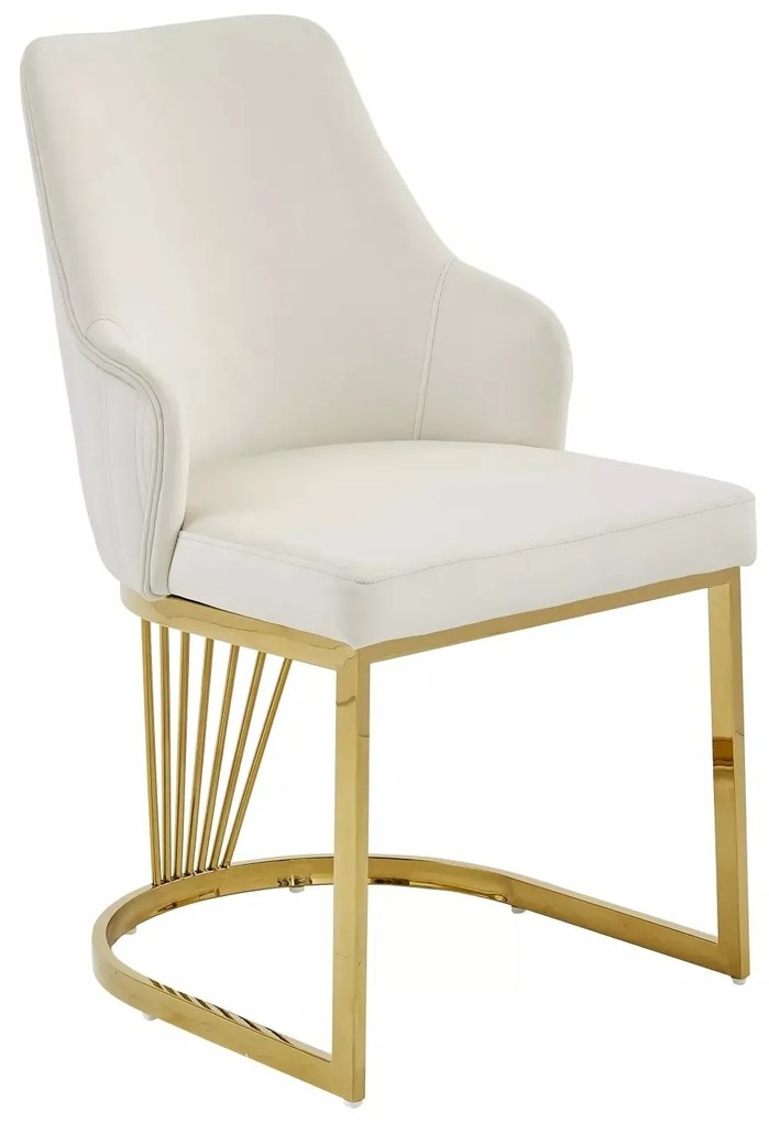 Čalouněná jídelní židle ALURE VELVET béžová