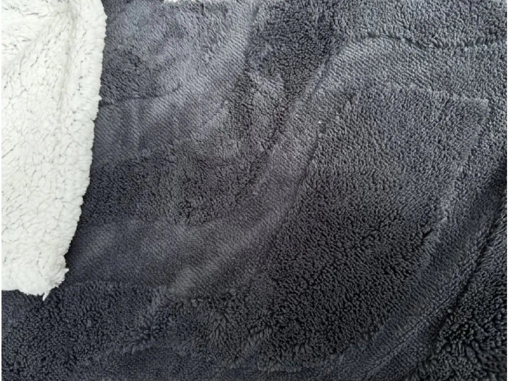 Luxusná baránková deka z mikroplyšu NESTIVE tmavo sivá Rozmer: 200 x 230 cm