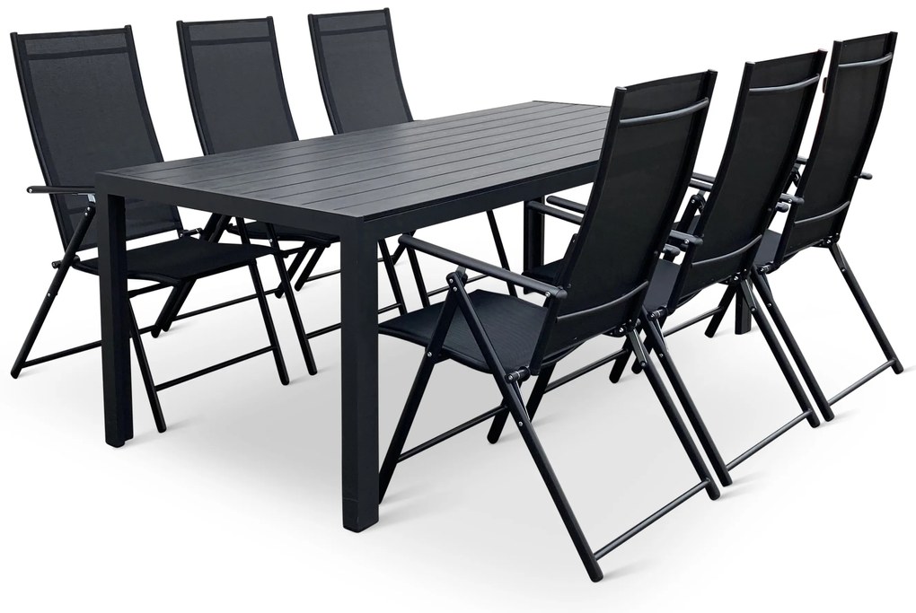 Záhradný jedálenský set Viking XL 190cm + 6x kovová stolička Pia