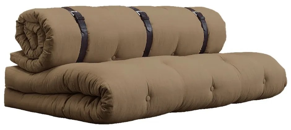 Rozkladacia pohovka s hnedým poťahom Karup Design Buckle Up Mocca