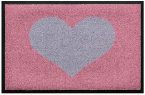 Srdiečkový vzor-premium rohožka - ružovo-sivá (Vyberte veľkosť: 100*70)