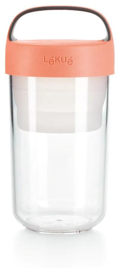 Dóza na polievku s oranžovým viečkom Lékué To Go, 600 ml