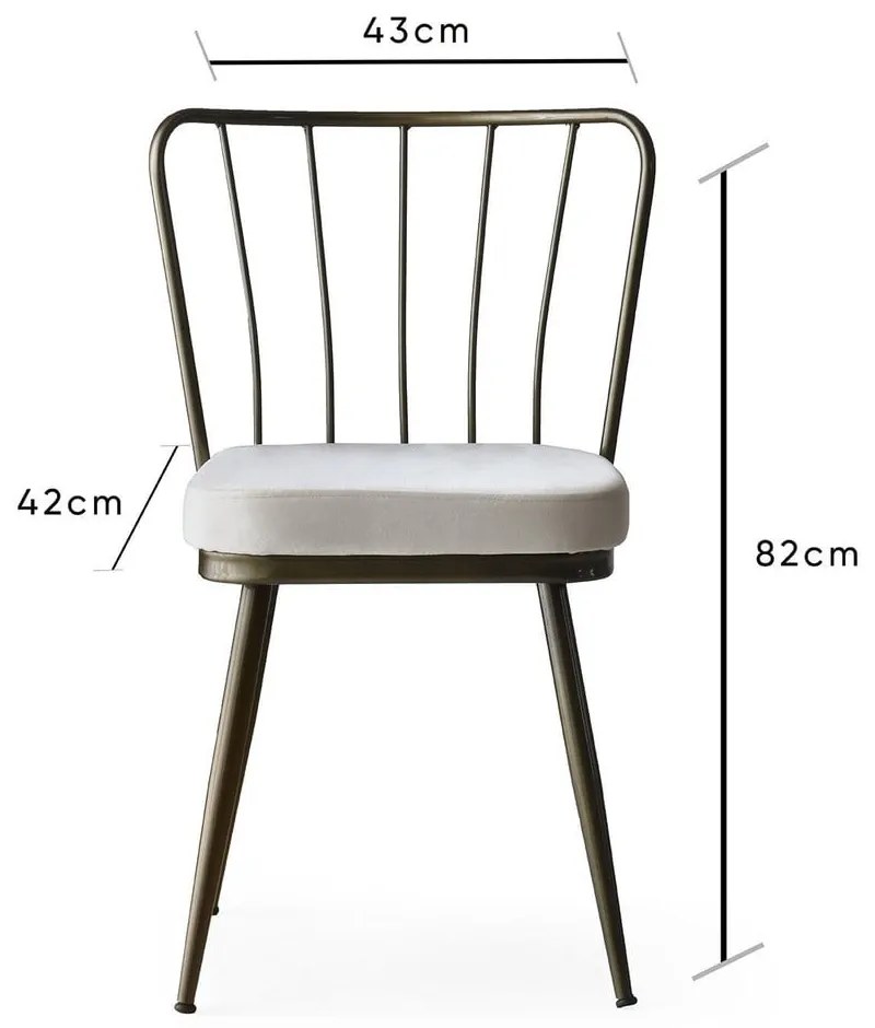 Sivé kovové jedálenské stoličky v súprave 2 ks Yildiz – Kalune Design