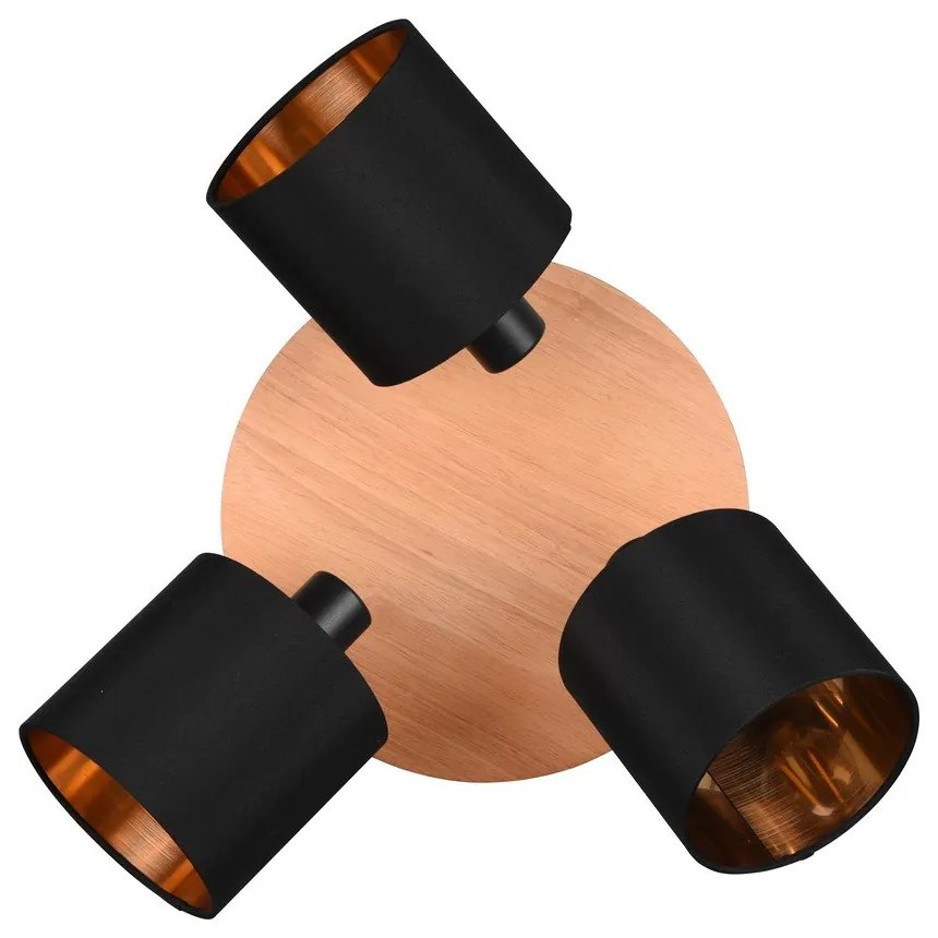Bodové svietidlo v čierno-prírodnej farbe ø 12 cm Tommy – Trio